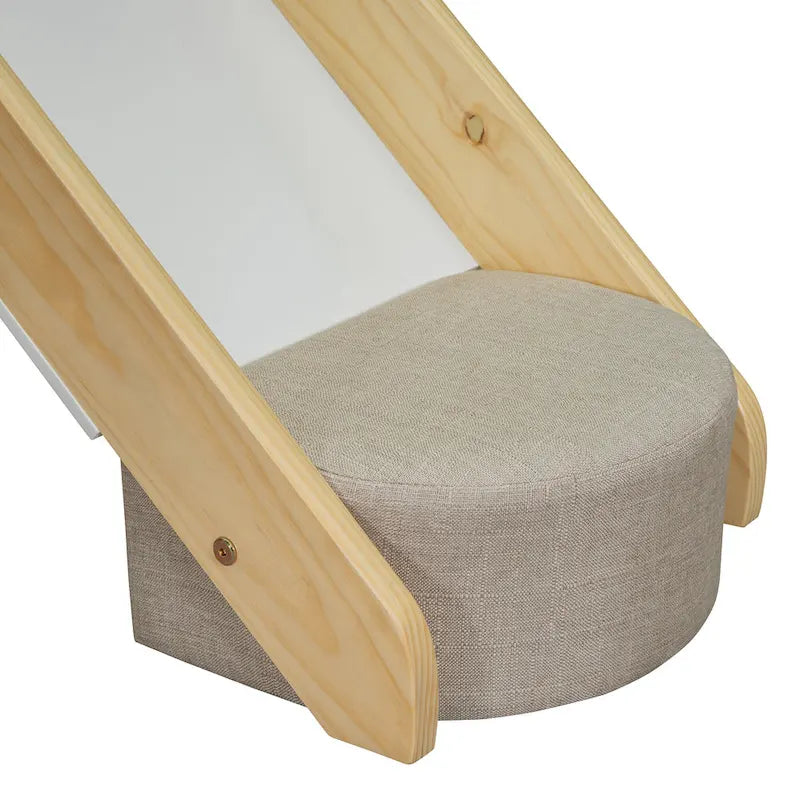 Lit mezzanine jumeau avec tente de jeu, design maison, toboggan et échelle
