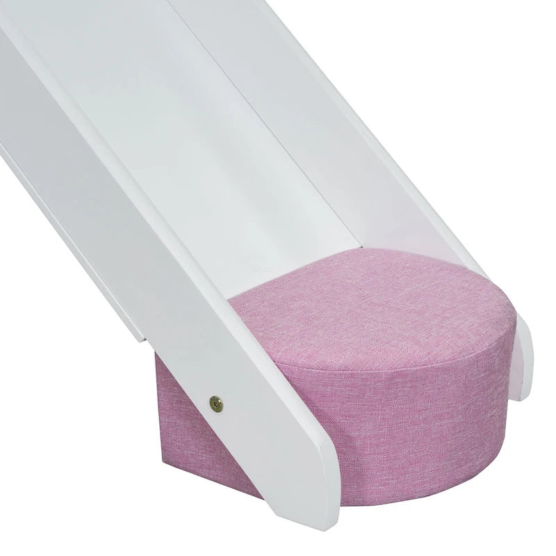 Lit mezzanine jumeau avec tente de jeu, design maison, toboggan et échelle