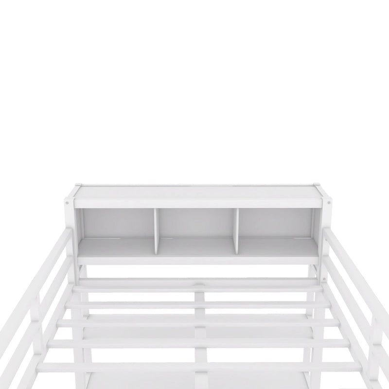 Lit mezzanine en métal pleine taille avec armoire et bureau en L, casiers de rangement et étagères pour enfants, adolescents et adultes