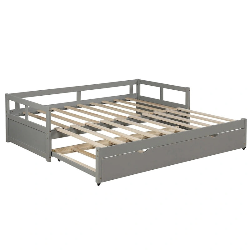 Grey Twin Pine Daybed with Trundle