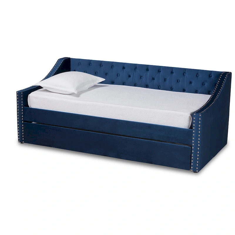 Lit de repos moderne en velours avec lit gigogne