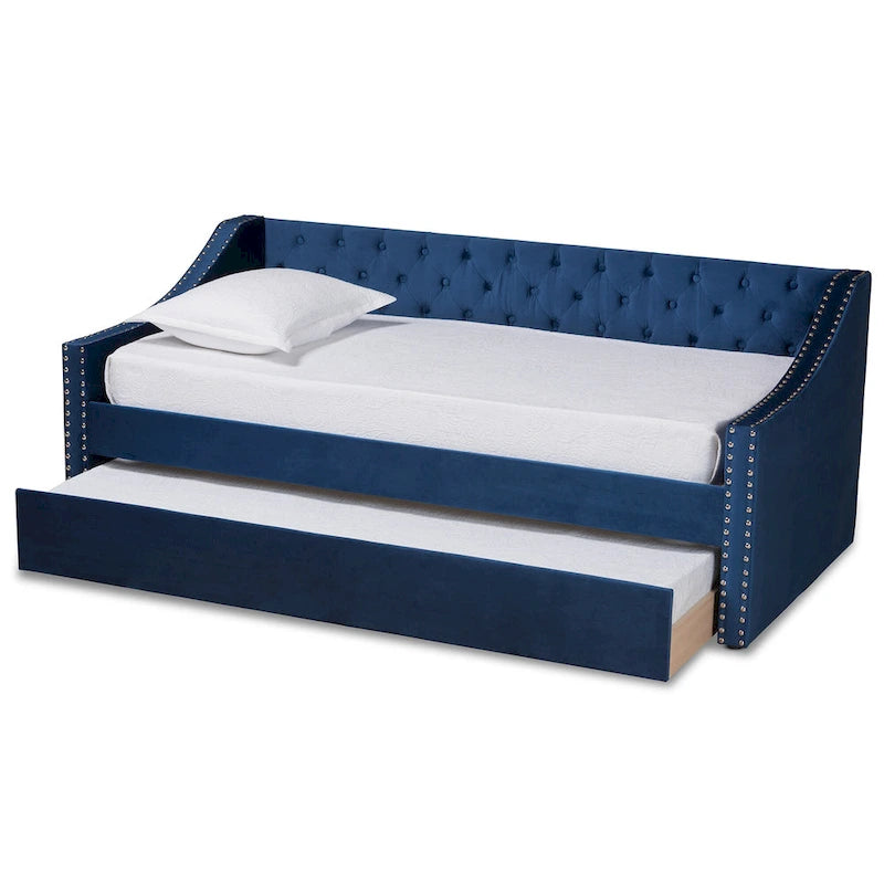 Lit de repos moderne en velours avec lit gigogne