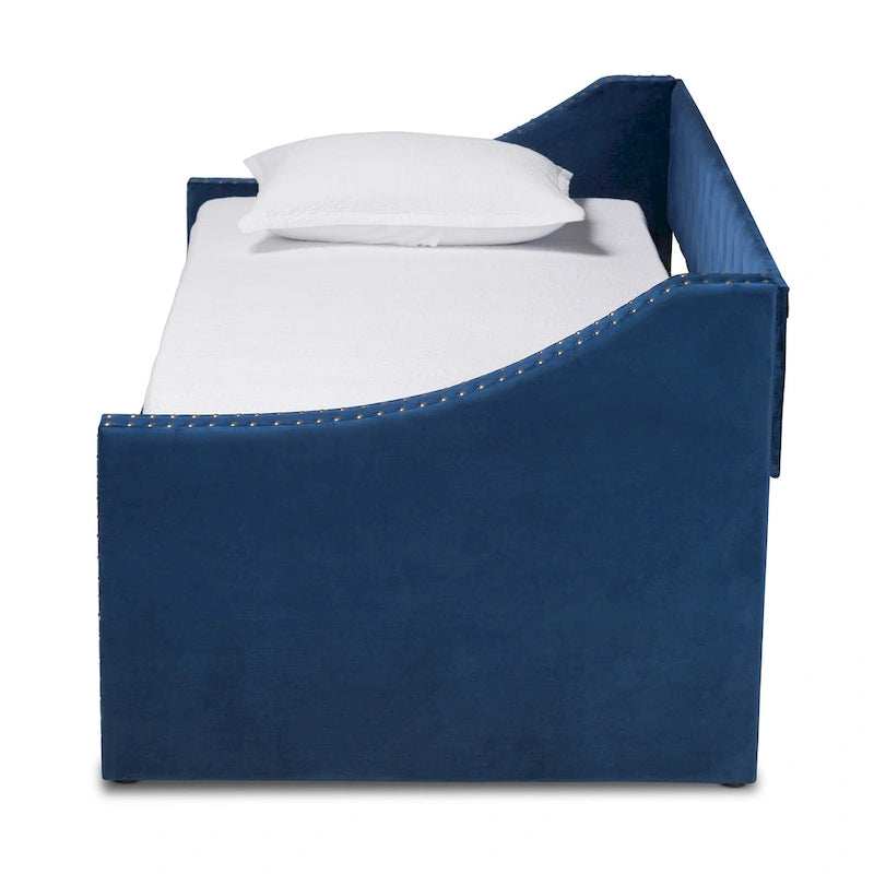 Lit de repos moderne en velours avec lit gigogne