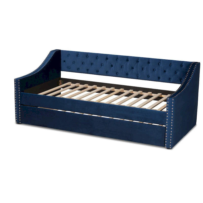 Lit de repos moderne en velours avec lit gigogne