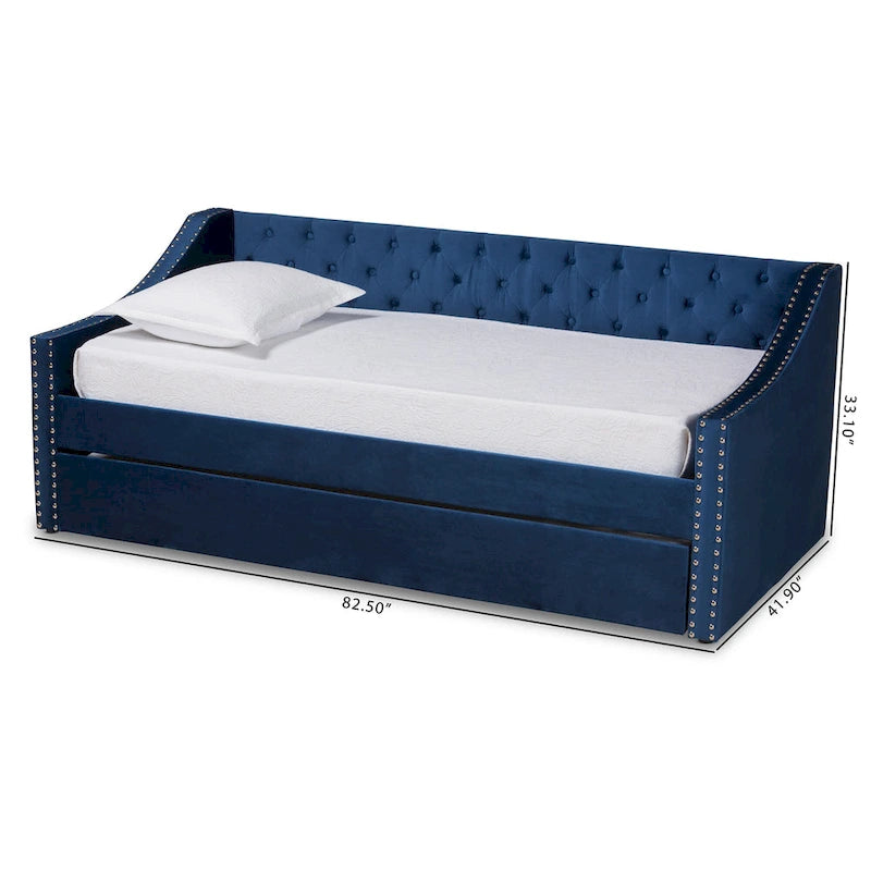 Lit de repos moderne en velours avec lit gigogne