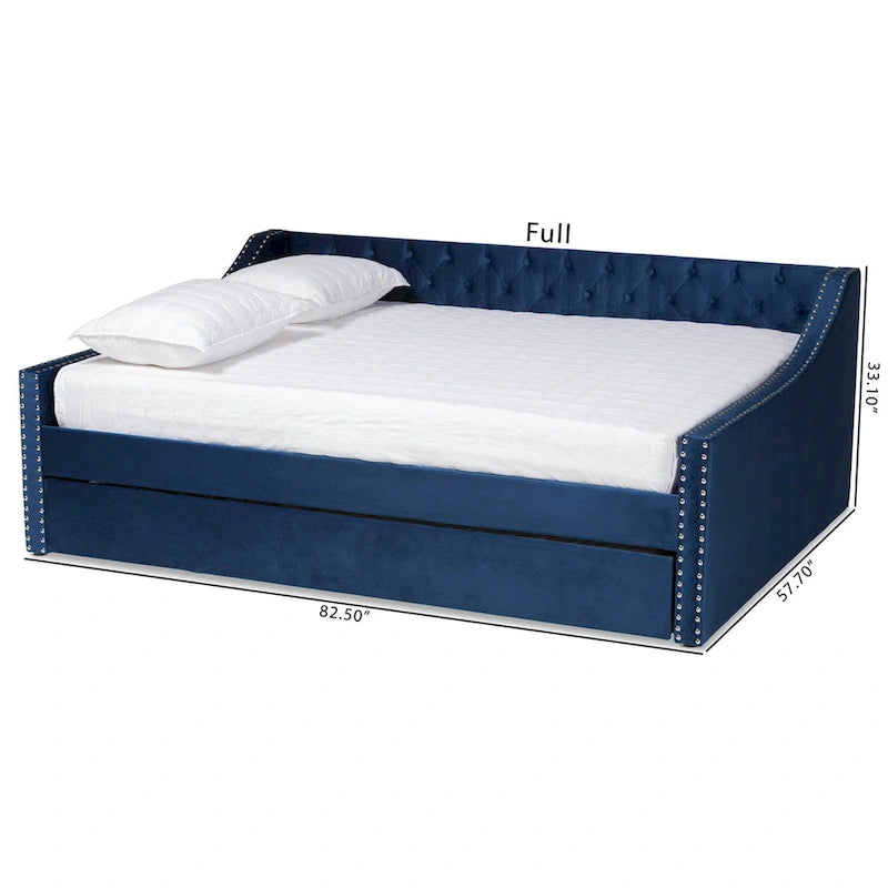 Lit de repos moderne en velours avec lit gigogne