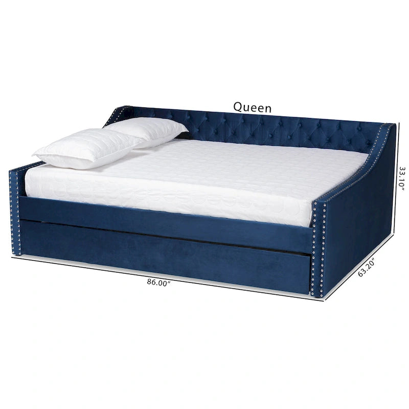 Lit de repos moderne en velours avec lit gigogne