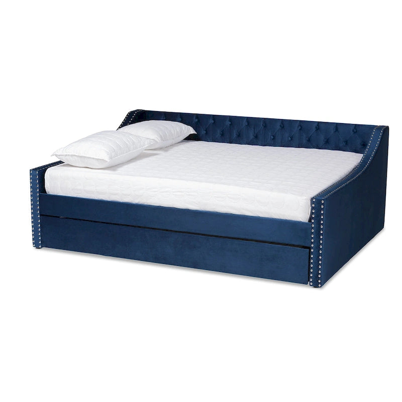 Lit de repos moderne en velours avec lit gigogne