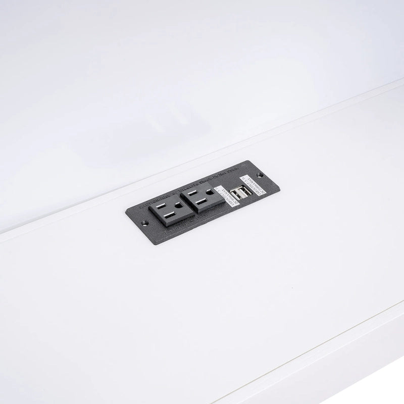 Lit de repos double avec lit gigogne, armoires de rangement et ports USB