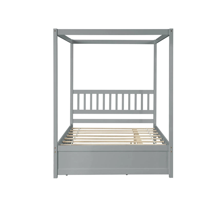 Cadre de lit double avec lit gigogne simple coulissant - Sommier tapissier non requis
