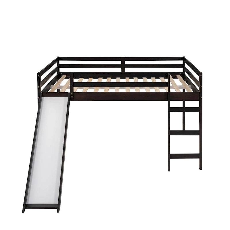 Lit mezzanine pour enfants avec toboggan intégré et barrières de sécurité