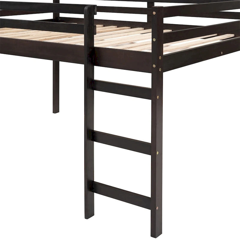 Lit mezzanine pour enfants avec toboggan intégré et barrières de sécurité