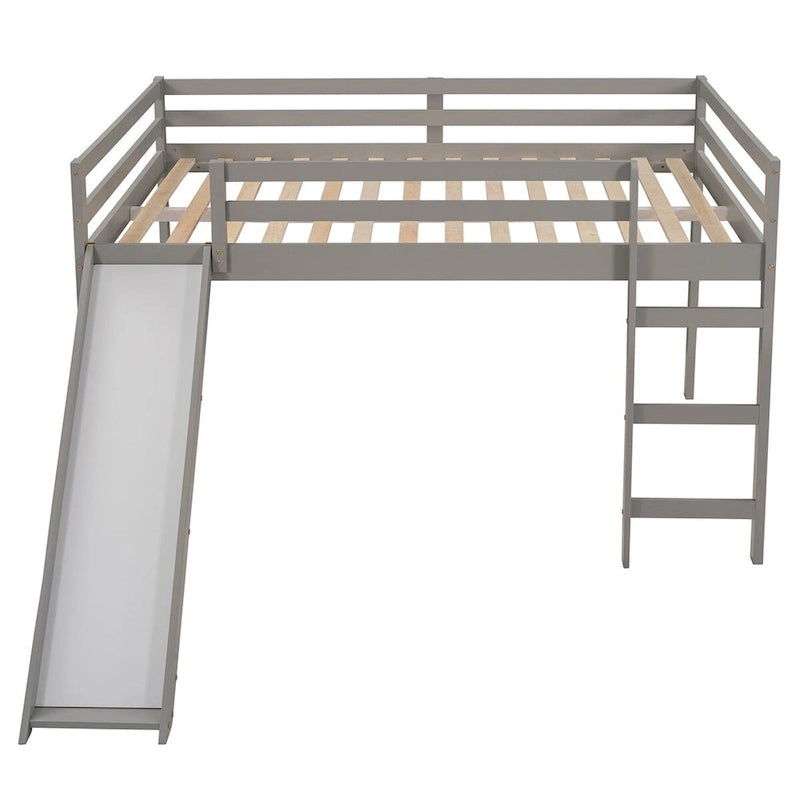 Lit mezzanine pour enfants avec toboggan intégré et barrières de sécurité