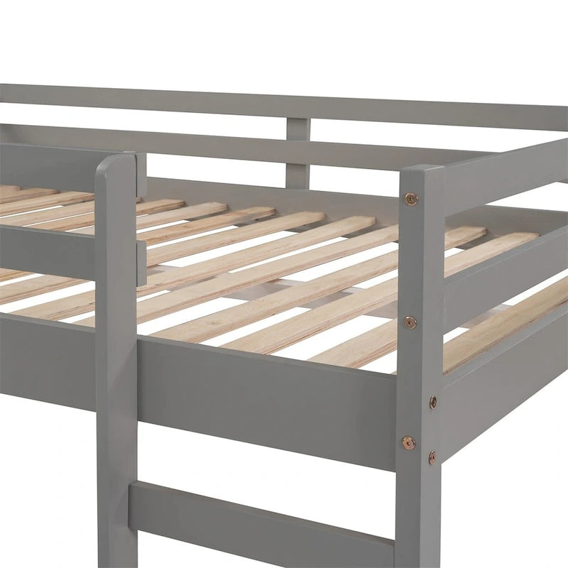 Lit mezzanine pour enfants avec toboggan intégré et barrières de sécurité