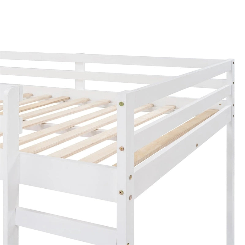 Lit mezzanine pour enfants avec toboggan intégré et barrières de sécurité