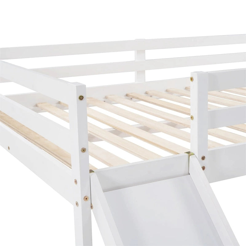 Lit mezzanine pour enfants avec toboggan intégré et barrières de sécurité